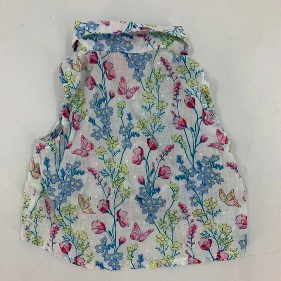 Penelope Mack Baby's Floral Cotton Button Up Collared Sleeveless Top Size 3-6M - Picture 2 of 7